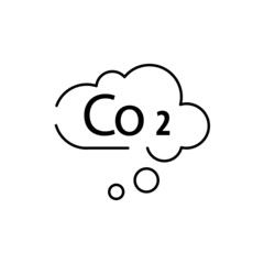 Cloud and carbon icon. Ecology and Environment-related line icon. Global Warming, Forest, Organic Farming, and more