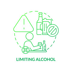 Limiting alcohol concept icon. Hypertension prevention tip abstract idea thin line illustration. Moderate drinking. Heart health. Alcoholic beverages consumption. Vector isolated outline color drawing