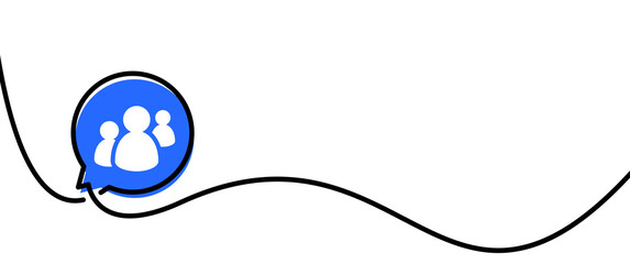 Single line drawn bubble with people.