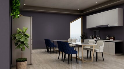 office pantry or kitchen area 3d render interior design