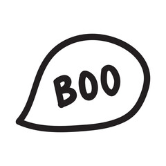 Black and white doodle speech boo bubble