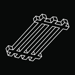 Impossible objects. Optical illusion shapes. 3d illustration. Geometric figures. Optical art.