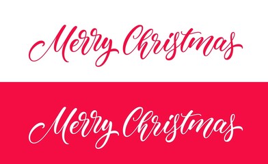 Christmas hand drawn lettering. Xmas banner text. Holiday handwritten calligraphy. Merry Christmas typography design.