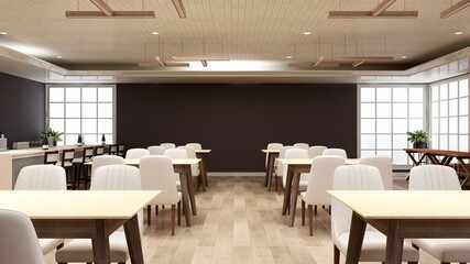 minimalist wooden restaurant or coffee shop for company logo mockup