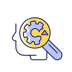 Recognizing weaknesses RGB color icon. Understand and accept weak areas of oneself. Transform ones weaknesses into strengths. Isolated vector illustration. Simple filled line drawing