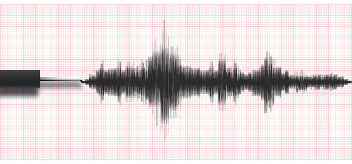 Earthquake seismograph polygraph machine vector - 460778685