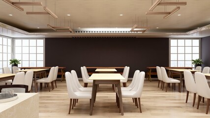 minimalist wooden restaurant or coffee shop for company logo mockup