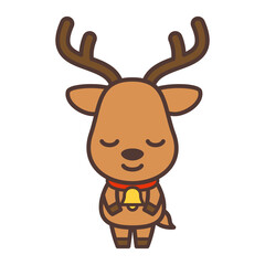 かわいいトナカイのキャラクター　bowing reindeer vector illustration
