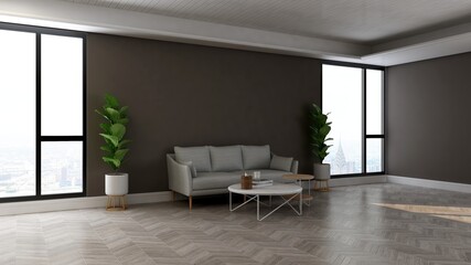 modern office lobby waiting room for company logo mockup