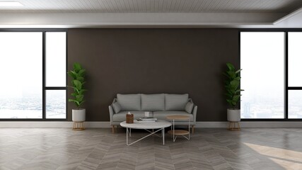 modern office lobby waiting room for company logo mockup