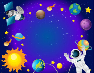 A banner outer space scence background