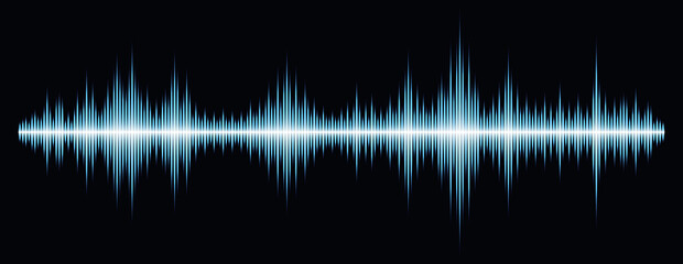 Soundwave on black background, vector design - 460780639