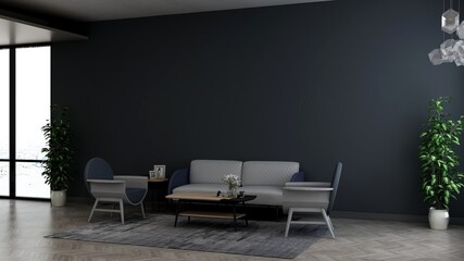 modern office lobby waiting room for company logo mockup
