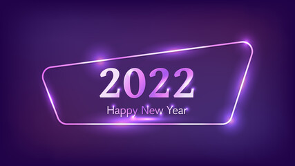 2022 Happy New Year neon background