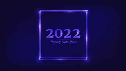 2022 Happy New Year neon background