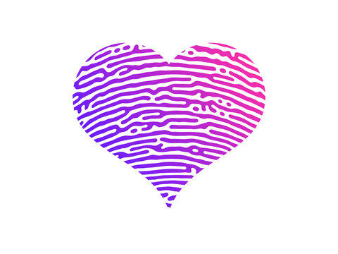 Fingerprint heart silhouette