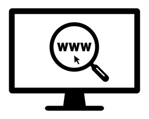 インターネット検索　パソコンとwebアイコン