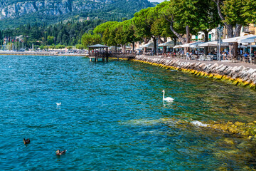 Fototapeta na wymiar Glimpses of the town of Riva del Garda on Lake Garda