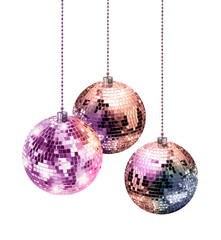 Disco glitter mirror Christmas balls