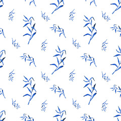Watercolor color leaves seamless pattern. Watercolor fabric. Repeat leaves. Use for design invitations, birthdays, weddings.