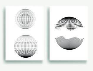 Aesthetic geometric brochures . Bauhaus poster . Black and white modern art design .Abstract minimal negative space poster . Contemporary art vector design 