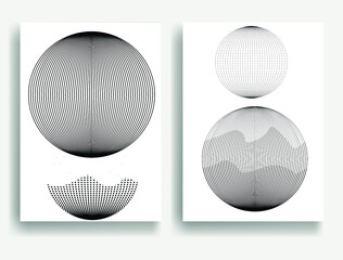 Aesthetic geometric brochures . Bauhaus poster . Black and white modern art design .Abstract minimal negative space poster . Contemporary art vector design 