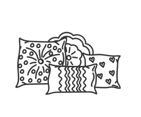 Sofa cushion on an isolated background. Symbol. Vector illustration.