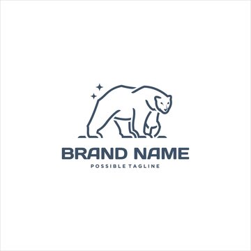 Polar Bear Logo Design Vector Image