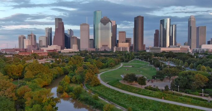 Breathtaking 4K Drone Footage of Downtown Houston Skyline