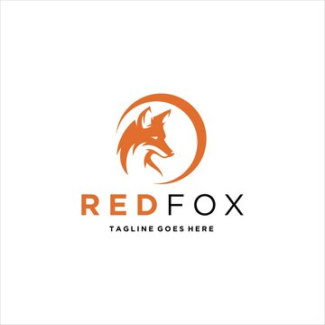 Red Fox Coyote Logo Design Vector Image