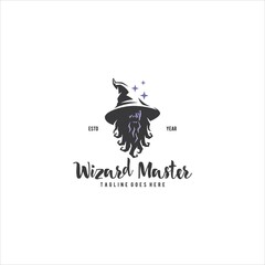 Wizard Master Logo Design Vector Image