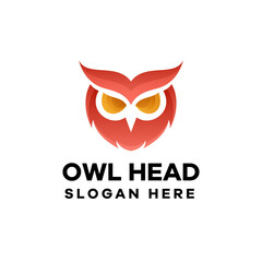 Owl Head Gradient Logo Design