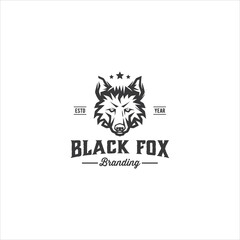 Fox Coyote Head Logo Design Vector Image