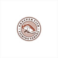 Grouper Giant Goliath Fish Logo Design Vector Image