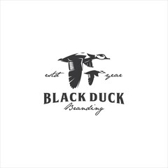 Duck Fowl Bird Vintage Logo Design