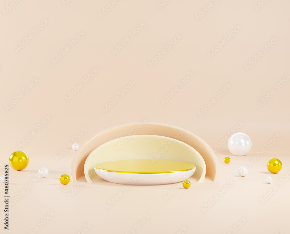 Poster scene podium stand minimal, half circle cup pedestal for platform stand product display presentation