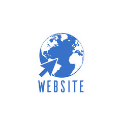 Blue Website icon isolated on white background