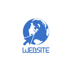 Blue Website icon isolated on white background