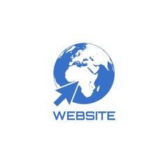 Blue Website icon isolated on white background
