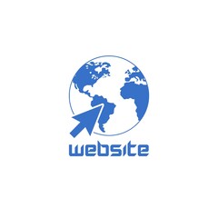 Blue Website icon isolated on white background