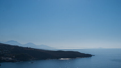Scenic view on the seashore of Crete