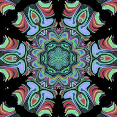 Digital art energy spiritual kaleidoscope party poster music cover template. Technology 3d glitch spectrum futuristic universe space macro pattern abstract