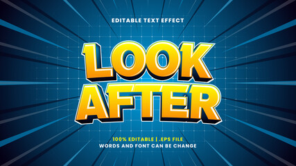 Look after editable text effect in modern 3d style - obrazy, fototapety, plakaty