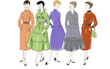illustration of a vintage model
