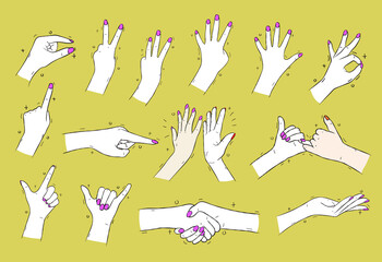 hand Gesture Collection illustration vector set