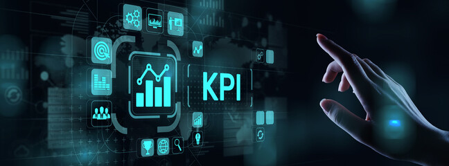KPI - Key performance indicator. Business and industrial analysis. Internet and technology concept on virtual screen.