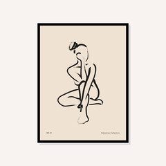 Abstract boho style art prints posters collection