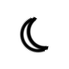 Half-moon line icon. Simple style sleeping poster background symbol. Logo design element. T-shirt printing. Vector for sticker.