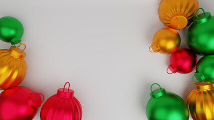 3d illustration merry christmas concept background with christmas ball ornament