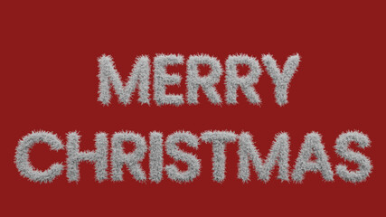 3d illustration of merry christmas alphabet wreath leaf concept